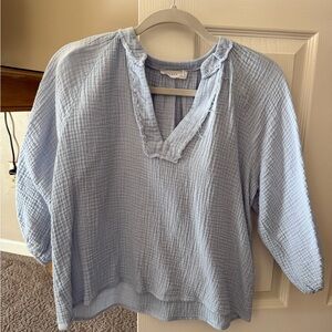 Lush Soft Blue Textured Top